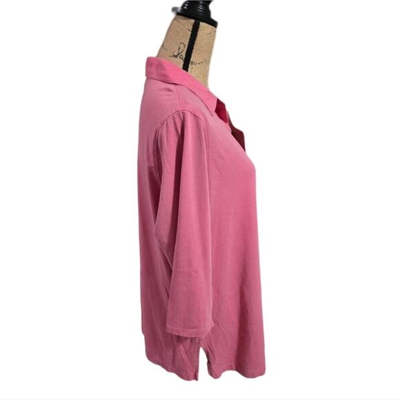 Lauren Ralph Lauren Pink V Neck 3/4‎ Sleeve Casual Tunic Top Womens Plus Size 2X - Picture 4 of 6